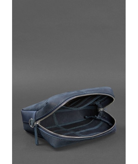 Leather cosmetic bag 3.1 Dark blue Crazy Horse