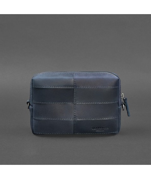 Leather cosmetic bag 3.1 Dark blue Crazy Horse