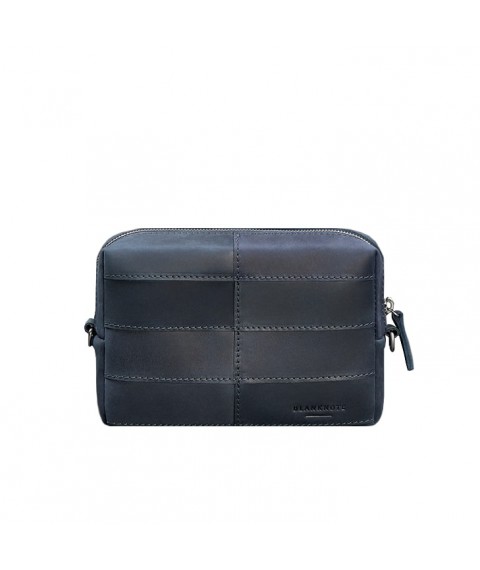 Leather cosmetic bag 3.1 Dark blue Crazy Horse