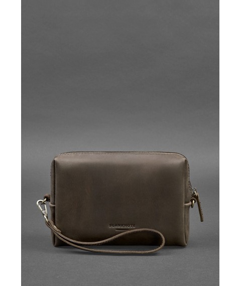 Leather cosmetic bag 3.0 Dark brown Crazy Horse