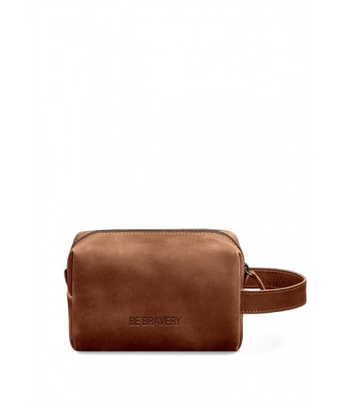 Leather cosmetic bag 5.0 Light brown Crazy Horse