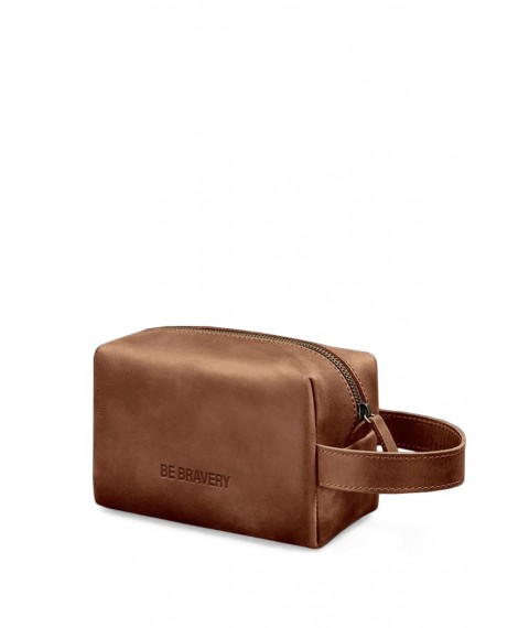 Leather cosmetic bag 5.0 Light brown Crazy Horse