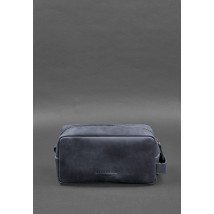 Leather cosmetic bag 6.0 blue Crazy Horse
