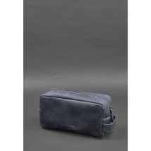 Leather cosmetic bag 6.0 blue Crazy Horse