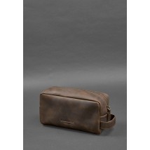 Leather cosmetic bag 6.0 dark brown Crazy Horse