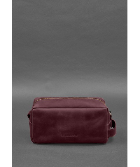 Leather cosmetic bag 6.0 burgundy Crazy Horse