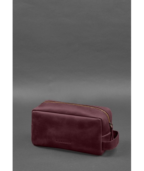 Leather cosmetic bag 6.0 burgundy Crazy Horse