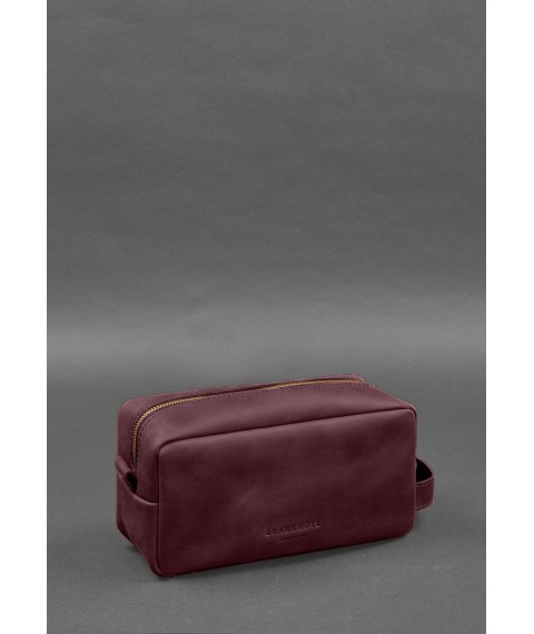 Leather cosmetic bag 6.0 burgundy Crazy Horse