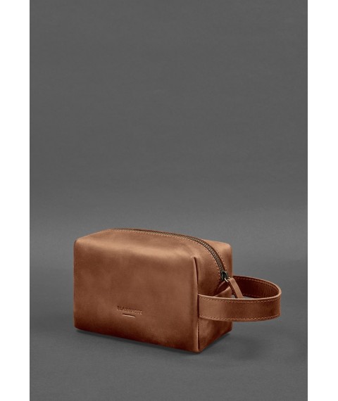 Leather cosmetic bag 5.0 Light brown Crazy Horse