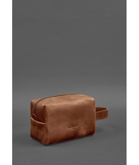 Leather cosmetic bag 5.0 Light brown Crazy Horse