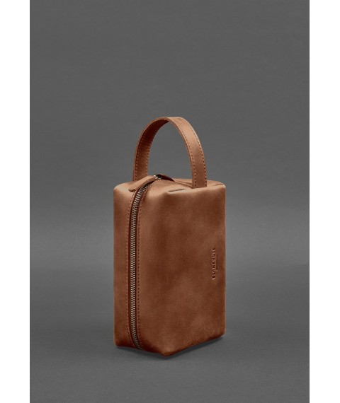 Leather cosmetic bag 5.0 Light brown Crazy Horse