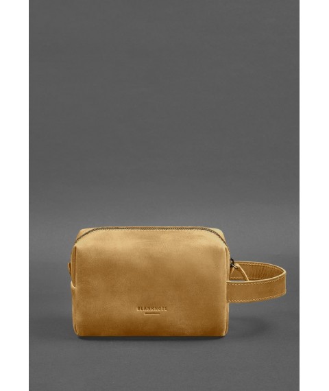 Leather cosmetic bag 5.0 Yellow Crazy Horse