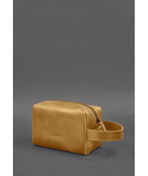 Leather cosmetic bag 5.0 Yellow Crazy Horse