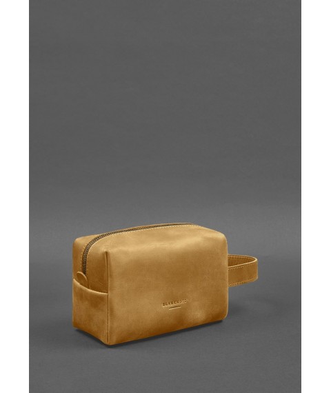 Leather cosmetic bag 5.0 Yellow Crazy Horse