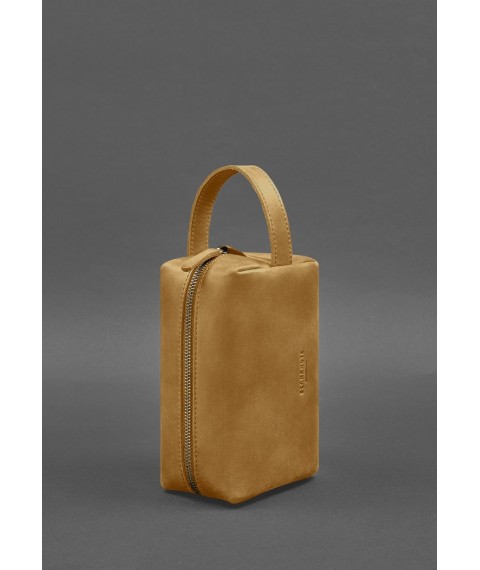 Leather cosmetic bag 5.0 Yellow Crazy Horse