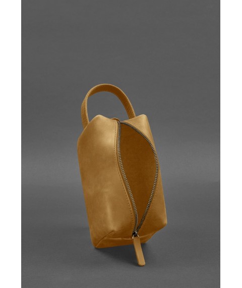 Leather cosmetic bag 5.0 Yellow Crazy Horse