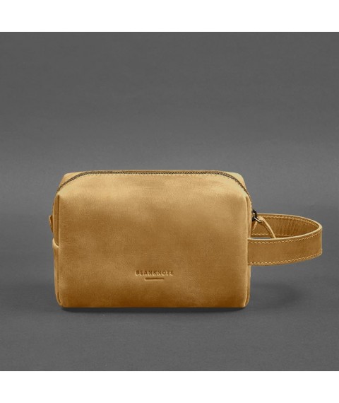 Leather cosmetic bag 5.0 Yellow Crazy Horse