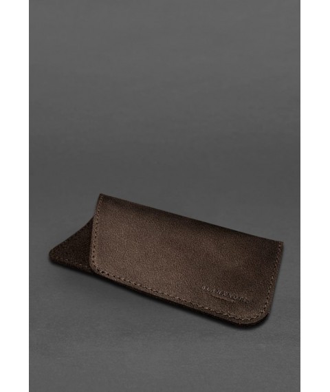Leather case for glasses Dark brown Crust