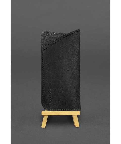 Leather case for glasses Black Crust
