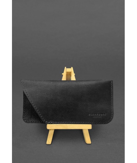 Leather glasses case Black Crazy Horse