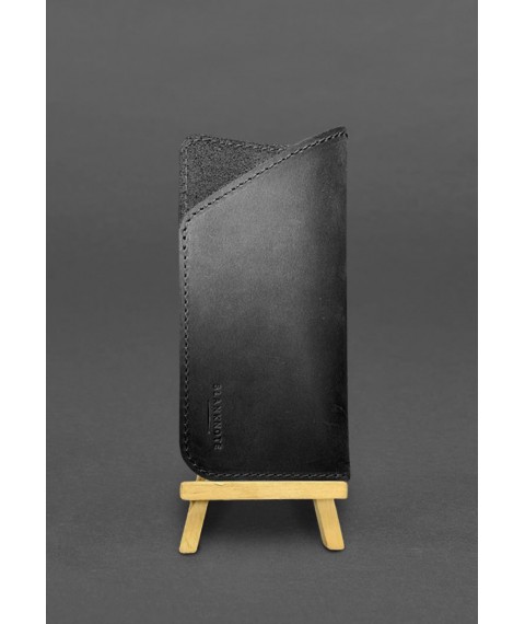 Leather glasses case Black Crazy Horse
