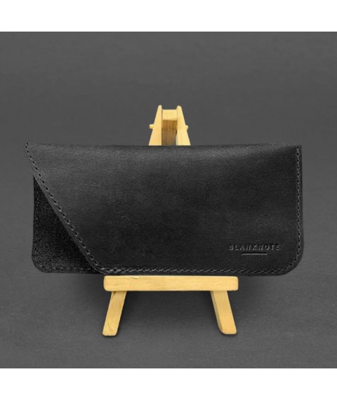 Leather glasses case Black Crazy Horse
