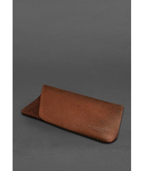 Leather case for glasses Light brown Crust