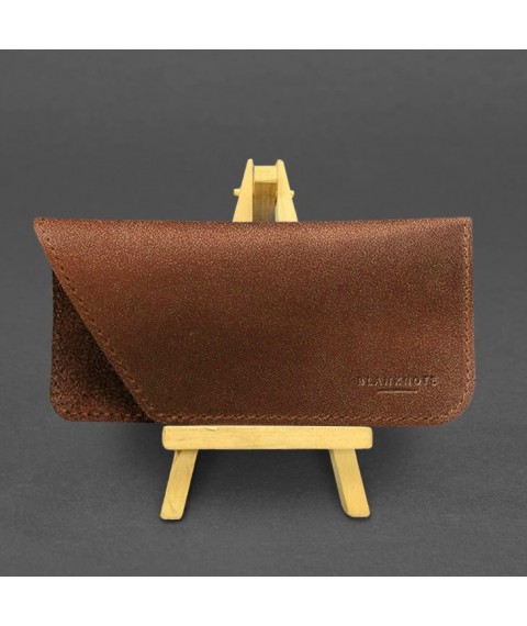 Leather case for glasses Light brown Crust