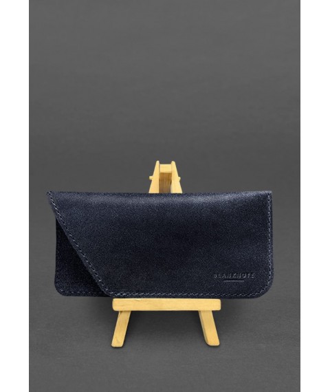 Leather case for glasses Dark blue Crust