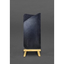 Leather case for glasses Dark blue Crust