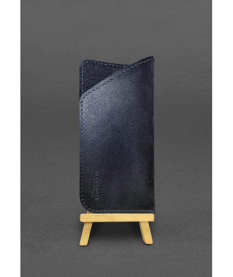 Leather case for glasses Dark blue Crust