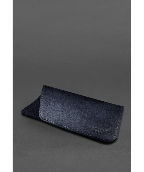 Leather case for glasses Dark blue Crust