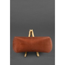 Leather glasses case with magnetic flap Light brown Crazy Horse