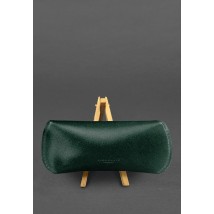 Leather case for glasses with a magnetic flap Green Crust