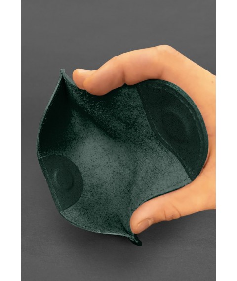 Leather case for glasses with a magnetic flap Green Crust