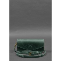 Leather glasses case (mini bag) green Crazy Horse