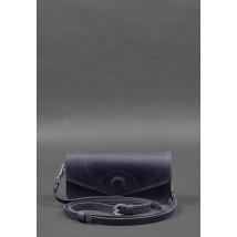 Шкіряна сумка-футляр для окулярів (міні-сумка) синій Crazy Horse