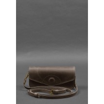 Шкіряна сумка-футляр для окулярів (міні-сумка) темно-коричневий Crazy Horse