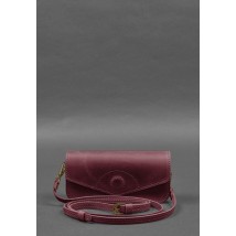Leather glasses case (mini bag) burgundy Crazy Horse