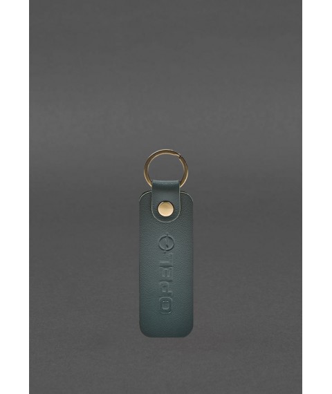 Leather keychain for Opel car green crust
