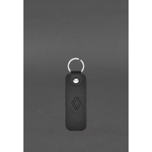 Leather keychain for Renaulti car black crust