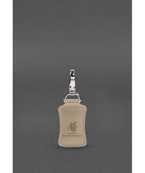 Premium Leather Keychain Light Beige