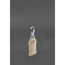 Premium Leather Keychain Light Beige
