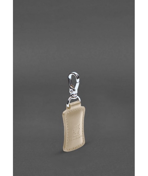 Premium Leather Keychain Light Beige