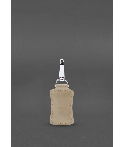 Premium Leather Keychain Light Beige