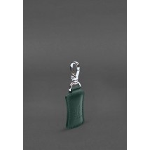 Leather keychain Premium green