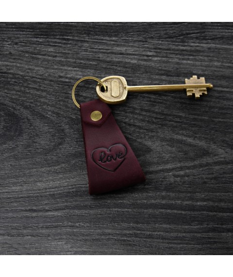 Leather keychain Loving heart