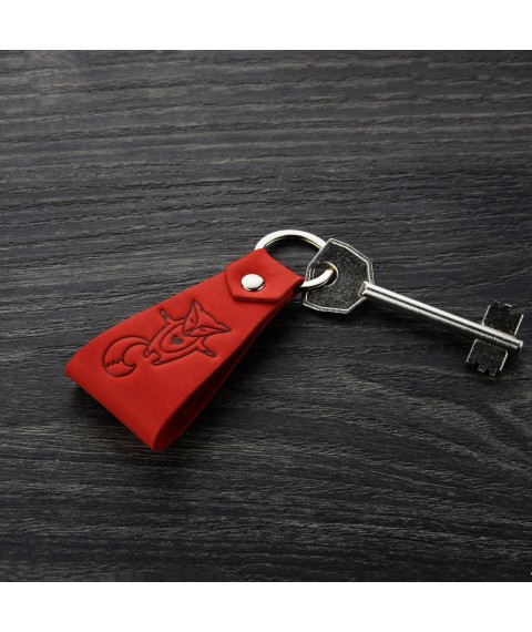 Leather keychain Chanterelle