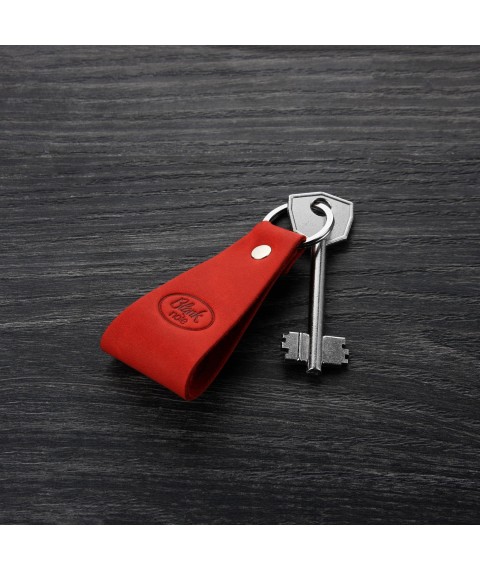 Leather keychain Chanterelle