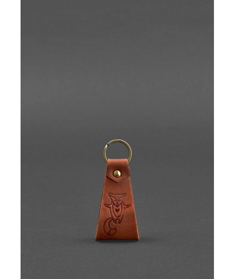Leather keychain Chanterelle
